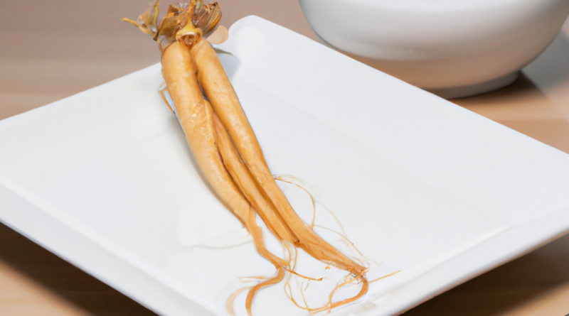 ginseng cooking for diet with meal, plate and balance